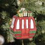 Red And Silver Ski Lift Christmas Bauble, thumbnail 1 of 5