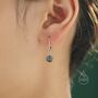 Mystic Black Cz Lever Back Hoop In Sterling Silver, thumbnail 2 of 12