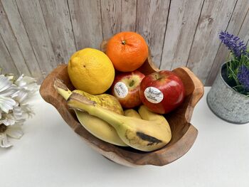 21cm Hand Carved Teak Root Star Bowl Wood Serving Dish, 11 of 12