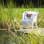 Inky Wren Outdoor Cushion For Garden Furniture, thumbnail 3 of 6