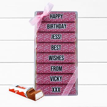 Personalised Birthday Kinder Chocolate Giftbox, 2 of 11