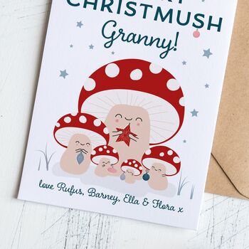 Grandparent Christmas Card With Cute Toadstools, 4 of 5