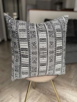 Mud Cloth Cushion Pillow With Insert Boho 18' Square, 2 of 7