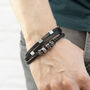 Personalised Men's Skulls Leather Rope Bracelet, thumbnail 3 of 5