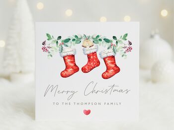 Personalised Red Christmas Stockings *Up To Six Stockings, 4 of 6