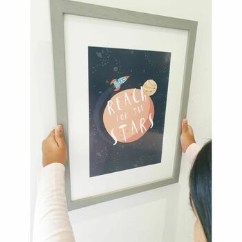 'Reach For The Stars' Kids Space Art Print Set, 2 of 7