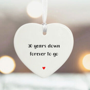 Personalised Porcelain Heart For 30th Wedding Anniversary Pearl, 2 of 2