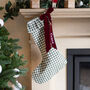 Personalised Green Gingham Stocking Velvet Bow, thumbnail 3 of 7