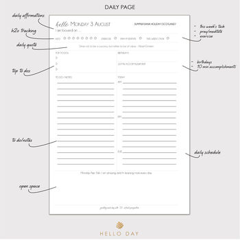 Original 2026 Daily Planner Diary: Noir Swans, 12 of 12