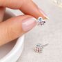 Sterling Silver Pride Heart Stud Earrings – 5mm, thumbnail 3 of 7