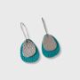 Turquoise Leather Earrings Two Layers Six Styles, thumbnail 3 of 9