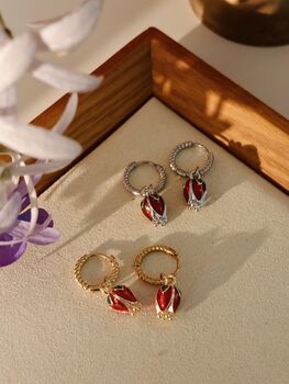 Tulip Flame Necklace And Earrings Sets, 10 of 11