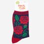 Women's English Rose Floral Print Bamboo Socks, thumbnail 4 of 4