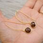 Smoky Quartz Gold Plated Sterling Silver Earrings, thumbnail 1 of 8