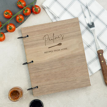 Personalised Wooden Recipe Book For Bakers, 2 of 11