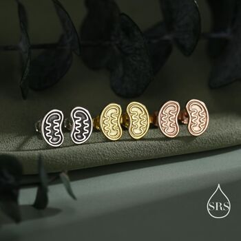 Sterling Silver Mitochondria Stud Earrings, 7 of 12