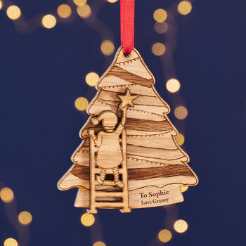 Hanging The Star Personalised Christmas Tree Decoration, 2 of 6