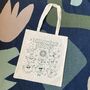 Natural Throwing Shapes Screen Printed Tote Bag, thumbnail 2 of 3