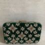 Emerald Green Velvet Handcrafted Clutch Bag, thumbnail 4 of 9