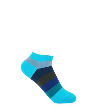 Block Stripe Aqua And Dash Mint Women's Trainer Socks, 4 of 9