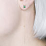 Gemstone Gold Plated Birthstone Threader Earrings, thumbnail 1 of 2