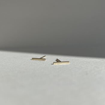 Recycled Gold Bar Studs, 3 of 4