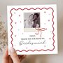 Bridesmaid Thank You Photo Card, Red Wedding Thank You Card, thumbnail 1 of 2