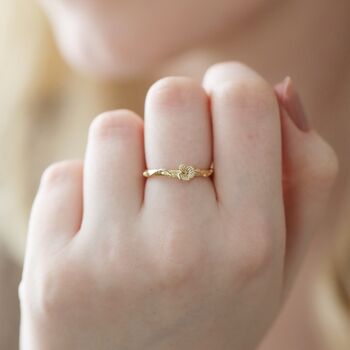 Adjustable Birth Flower Ring In Gold Plating, 3 of 11