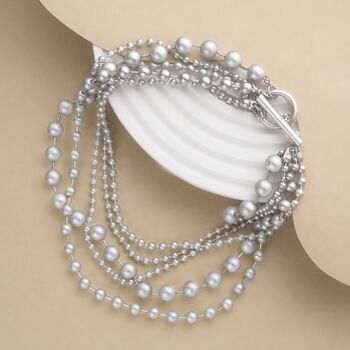 Matt Finish Layered Bead Contemporary Necklace, 5 of 6