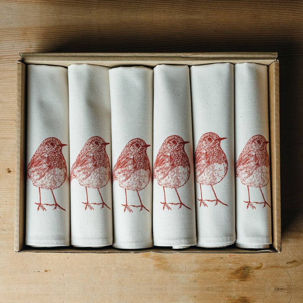 Christmas Robin Napkin Gift Set, 1 of 3