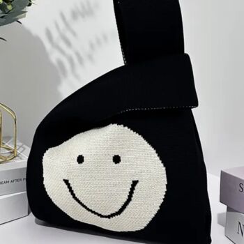 Happy Face Stretchable Woven Fabric Bag, 2 of 7