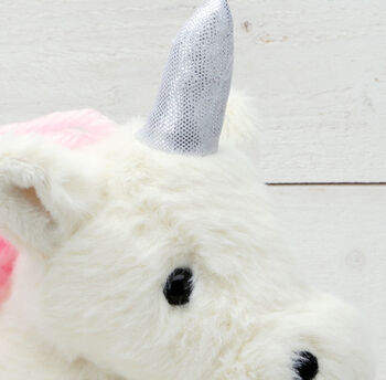 Unicorn Soft Toy With Personalised Engraved Heart, 5 of 7