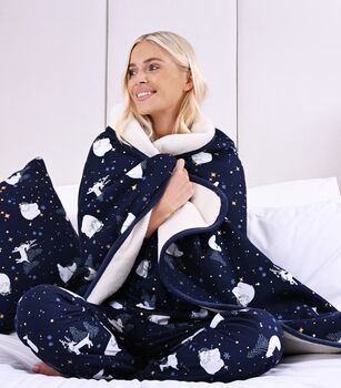 Family Christmas Pyjamas With Matching Blanket And Cushion, 2 of 10