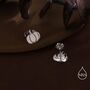 Sterling Silver Tiny Pumpkin Stud Earrings, thumbnail 7 of 12