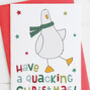 Funny 'Quacking Christmas' Duck Pun Card, thumbnail 2 of 2
