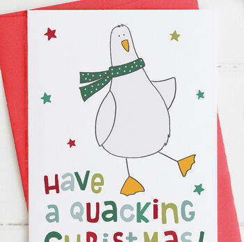 Funny 'Quacking Christmas' Duck Pun Card, 2 of 2