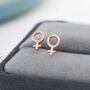 Sterling Silver Female Symbol Stud Earrings, thumbnail 2 of 11