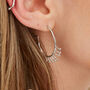 Sterling Silver Crown Textured Molten Hoop Earring, thumbnail 2 of 11