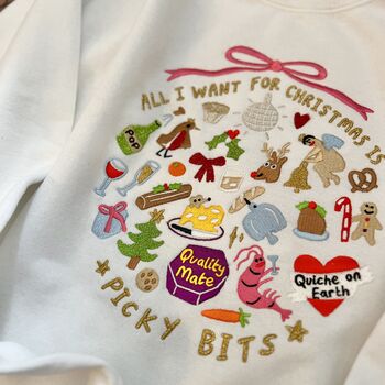 The Picky Bits Embroidered Christmas Jumper, 2 of 7