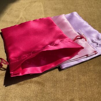 Four Pink And Purple Pouches For Wrapping Gifts, 2 of 3