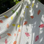 Breezy Leaf Print Organic Swaddle Blanket, thumbnail 2 of 3