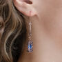 Antique Gold And Sapphire Blue Stone Drop Earrings, thumbnail 1 of 3