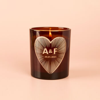 Valentine's Gift Personalised Initials Candle For Couple, 2 of 5