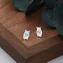 Kawaii Hamster Stud Earrings Sterling Silver, thumbnail 4 of 12