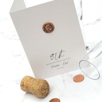9th Copper Wedding Anniversary Personalised Card, 3 of 5