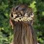 Jupiter Gold Plated Leafy Boho Bridal Hair Vine, thumbnail 1 of 8