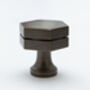 Antique Brass Hexagonal Knob With A Cut At Centre, thumbnail 2 of 2