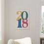 Personalised Year Print Colourful Wall Art, thumbnail 2 of 5