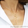 Delicate Birth Flower Typography Necklace, thumbnail 9 of 12