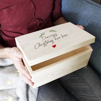 Personalised Christmas Eve Wooden Keepsake Box, 8 of 10
